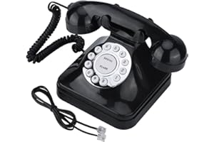 Heaveant Schnurgebundenes Telefon, WX-3011 Festnetztelefon Vintage Home Telefon Retro Draht Festnetztelefon Schwarz