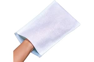 SECO STORE Manopola Monouso Non Saponata, Guanto Lavapaziente Impermeabile Anallergico Antigraffio in Tnt | Confezione 100 pezzi - 22x16,5 cm