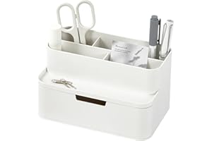 BLUE GINKGO Kompakter Schreibtisch-Organizer – kleine 5 Fächer, halbe Schublade – Stifthalter, Schreibwaren-Organizer für Schreibtisch, Schminktisch, Regal (hergestellt in Korea, Weiß)