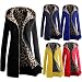 Produktbild Junsi Womens Slim Leopard Windbreaker Long Hooded Parka Zipper Reiverschluss Overcoat Mantel Warm Outerwear Color Navy Size X-Large