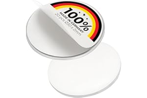 ‎MAGNOSPHERE 20 Metallscheiben aus Stahl (DC01) selbstklebend - WEIß - Ø 30mm x 2mm - Metallplättchen rund ohne Loch mit Doppelklebeband - Gegenstück/Haftgrund für Magnete (ferromagnetisch), Menge:20 Stück