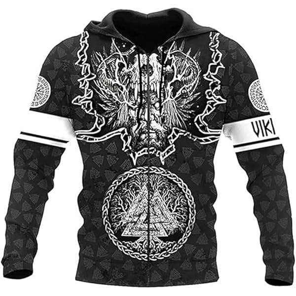 Sudadera Con Capucha Medieval Vikinga Para Hombre – Chaqueta De Moto De Otoño Con Estampado 3D, Ideal Para Disfraces De Halloween Y Looks Nórdicos