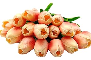 Aisamco 20 Pezzi Tulipani Artificiali Tocco Reale Tulipani Mazzi di Fiori Fiori Tulipani Finti Tulipani in PU Fiori per la casa Centrotavola Centrotavola Decorazioni per Matrimoni