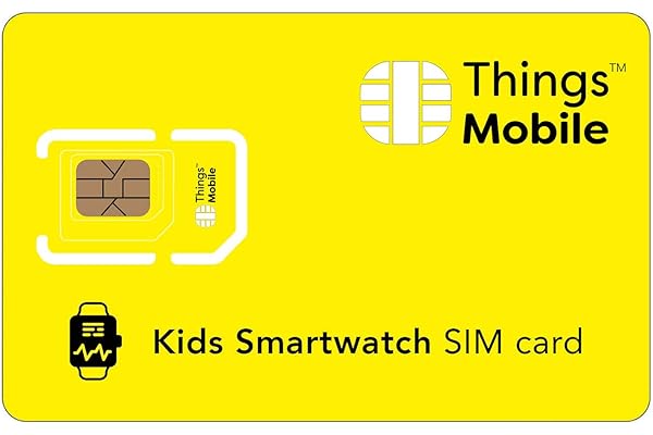 Carte SIM pour SMARTWATCH/Montre Intelligente d'enfant - Things Mobile - avec Couverture Mondiale et réseau Multi-opérateur GSM/2G/3G/4G, sans coûts Fixes. Crédit Non Inclus