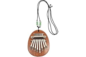 Ainkou 8 Keys Portable Mini Kalimba Finger Thumb Piano Marimba Musical Handmade Instruments Solid Wood with Lanyard