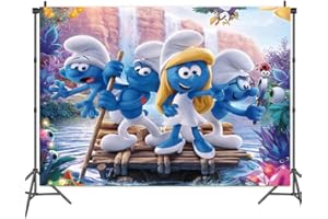 MSTJRY Telón de Fondo para Cumpleaños, S-murfs Fondo,Telón de Fondo de Princesa de Cuento, para Niños The Lion King Decoraciones Fiesta Temáticos 150 * 100 cm