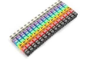 Akozon Étiquette Câble, 0~9 Numéro Marqueur de Cable Coloré en Plastique en C Type, Anti-lâche Repere Fil Electrique(100PCS KCM-6MM 6)