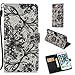 Produktbild iPhone 8 Plus Hülle, iPhone 7 Plus / 8 Plus Schutzhülle, Alfort Lederhülle 3D Malerei Design Dual Use Flip Hülle Cover Schale Book Type PU Leder + PC Hülle Innere Magnetverschluss Flip Case Wallet Case für iPhone 7 / 8 Plus Smartphone Ledercase Tasche Taschen Schalen Handytasche mit Standfunktion und Kartenfächer ( Schwarze Spitze )