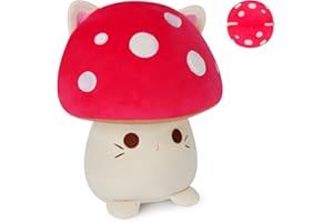 Yamepuia Mushroom Cat Plush Pillow - 11" Cat Plushie Mushroom Cat Stuffed Animal - Mushroom Cat Pillow Toy for Kids - Brithday - for Girls Boys
