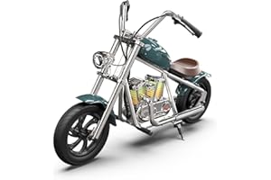 HYPER GOGO Kids Electric Motorbike, 24V 5.2Ah Battery Powered Ride on Motorcycle, 12''x3'' Tires, Max 10mph, 12KM Range, Children Dirt Motorbike for Kids Age 3+ (Blue with Sound+Light+APP)