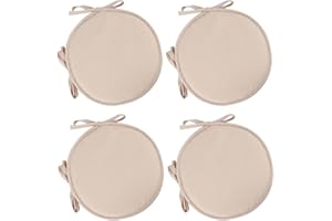 PIPOEI Cuscini per Sedia Set di 2/4/6 Cuscini per Sedia Rotonda con Lacci, Cuscini per Sedia Rotonda Diametro 30 cm, Cuscino in Poliestere per Sedia da bistrot A-02,29cm-4pcs