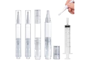 TAIPINTEE 5 Piezas Rotuladores de Retoque de Pintura Kit, 2 Rotuladores de 6 ml, 2 Rotuladores de 5 ml, 1 Jeringa de 10 ml, Lápiz Color Pared, Adecuado para Retocar Paredes Blancas, Muebles
