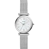 Montre pour femme FOSSIL Carlie Mini, boîtier de 28 mm, mouvement à trois aiguilles, bracelet en cuir