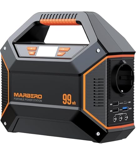 MARBERO 150W Portable Powerstation 98Wh, Solar Generator with 230V Power Outlet, DC Outputs, USB Ports, LED Lamp – For CPAP, Outdoor Use, Camping, Travel, Hunting, Power Failure