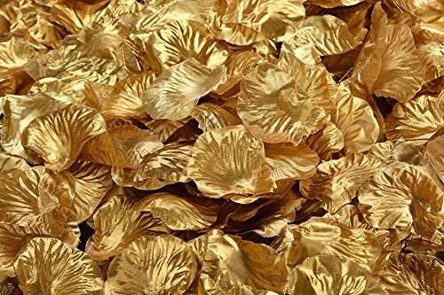 October Elf 1000pcs Petali di Rosa Petali di Fiori di Seta Rose Artificiali Fiore Decorazione di Fiori da Sposa (Oro)