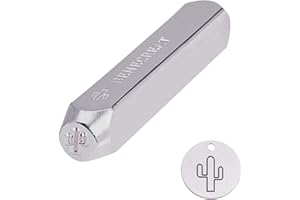 BENECREAT 6mm 1/4 "Cactus Metal Design Stamps Outil d'estampage - Outils en acier au carbone dur galvanisés pour estamper le métal, les bijoux, le cuir et le bois Punch