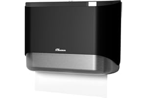 PLUSSEN dispenser asciugamani carta,porta salviette bagno,dispenser carta asciugamani Installazione Senza Fori resistente alloggiamento in ABS(6012-nero)