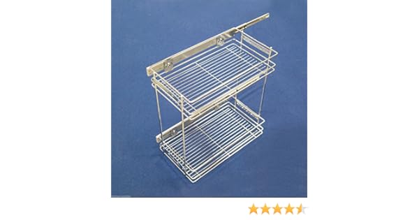 Pull Out 2 Tier Wire Basket 300mm Soft Self Close Kitchen Storage
