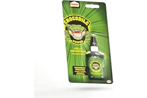 Pattex Crocodile Power Cola Universal, cola transparente con gran agarre inicial, pegamento multiusos para metal, plástico y más, pegamento fuerte para todo, 1x50g