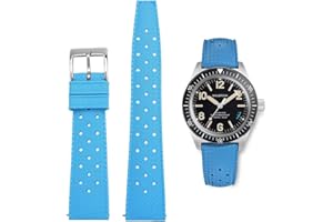 AIYIRUO FKM Bracelets de Montre Fluorocarbone 18mm 20mm 22mm Doux Durable à Libération Rapide Tropical Style Bracelet de Remplacement pour les Montres de Plongée Also for Omega X Swatch X Blancpain