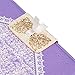 Uming® Gold Bow Lady Series PU Case [* for Samsung Galaxy S6Edge G925 *] with Bling Shiny Glitter Glanze Elegant White Lace Pattern Flip Holster with Stand Stander Holder Hand Free Credit Card Slot Wallet Hasp Magnet Magnetic Button Buckle Shell Protective Mobile Cell Phone Case Cover Bag - Purple