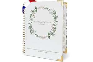 YEMMA SHELL Organisateur de Mariage Français – Carnet Wedding Planner avec Checklist, Budget, Agenda & Calendrier Compte à Rebours | Livre de Mariage & Cadeau Future Mariée