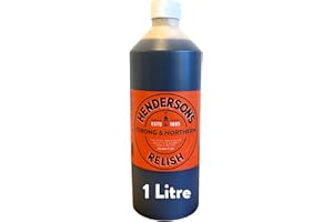 Henderson's Relish. An alternative to Worcestershire Sauce. Gluten-Free and Vegan sauce. Spicy flavour. Plant Based Ingredients. 1 Litre bottle.