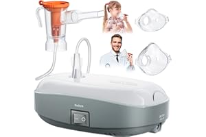 AIDISY Inhalator nebulizator nebulizator inhalator – przenośne urządzenie inhalacyjne dla dzieci z ustnikiem i maską, do inhalacji dziecka, regulowana mgiełka, bateria długo się utrzymuje