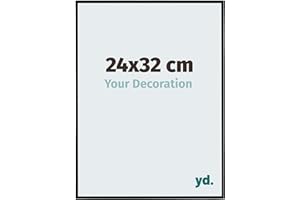 YD. Your Decoration - Cadre photo 24x32 cm - Noir Mat - Cadre Photo en Plastique Avec Verre acrylique - Anti-Reflet - Cadre 24x32 - Evry