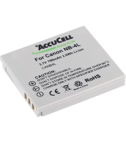 Heib Batteria Di Qualità Per Fotocamera Canon Digital IXUS 80 IS - Ricambio Agli Ioni Di Litio, 700 MAh, 3,7 V, Alternativa Alla Batteria Originale - 6