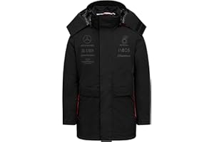 Mercedes AMG Petronas Formel 1 Team - Offizieller 2023 Formel 1 Merchandise - Replik Team Winterjacke / Puffer Jacke - Schwarz - Herren