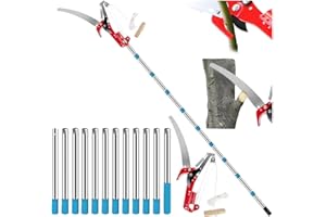 NEWFUN Pertiga Telescopica Podar,Sierra Podar,Pertiga Podar,82-528cm Tijeras de Podar Telescópicas 2 In 1，Herramientas Jardineria，Regulable en altura，Para esquilar en el jardín, recoger fruta