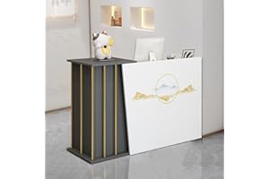 XNKLPY Mostrador Recepcion Madera con 4 Espacio de Almacenamiento Mostradores para Tiendas con 2 Cajones para Recepción para Oficina Clínica Tienda Ropa