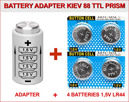spécification ADAPTATEUR + 4 BATTERIES BOUTON 1,5V LR44: Pour TTL PRISM KIEV 88