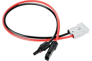 Surieen Conector solar a 50 A Anderson, conector de 10 AWG para cable de módulo solar, kit de conectores para generador solar de RV, estación de energía portátil (60 cm)