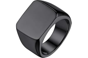 GoldChic JEWELRY Anello Uomo Con Sigillo Quadrato/Rotondo In Acciaio Inossidabile 316L Per Uomo, Anllo Chevalier Anello Uomo Acciaio Inossdiabile Taglia 14,5-32 Regalo per Uomo