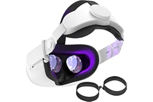 SUPERUS Correa Elite y Protector Lente Compatible con Accesorios Oculus/Meta Quest 2, Mayor Comodidad, Reduce la presión de la Cabeza y Evita Que Tus Gafas Rayen Las Lentes VR (Negro)