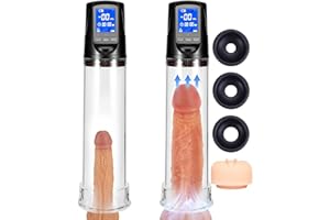 ZONEWD Eléctrica Pễnẹs Vácīò Bomba con 4 Intensidades de Succión para Ayua Crêcimiênto Del Pễｎẹ Eléctrico Ampliadora Del Pễｎẹ Ampliar Músculo Dispositivo Mejora Extensor Largo Entrenamiento