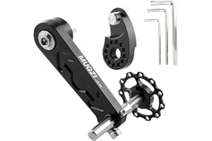 MUQZI Bike Single Speed Chain Tensioner, Aluminium Alloy Adjustable Chain Guide for MTB Road Bike Cycling Black