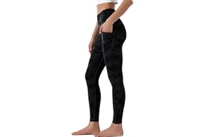 Leovqn High Waist Gym Leggings for Women with Side Pockets Stretch Yoga Pants for Workout Running Sports