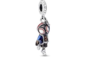 PANDORA Marvel Spider-Man Miles Morales Charm-Anhänger aus Sterling-Silber, kompatibel ME und Moments, Maße: 7,1 x 21,5 x 10 mm, 793842C01