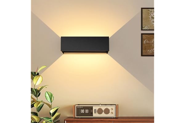 Kingwen Applique Murale Led Extérieure/Intérieure IP65 Imperméable,30W Appliques Murale Noir Angle de Faisceau Réglable 120°,pour Les Terrasse, Les Balcon, Les Jardin