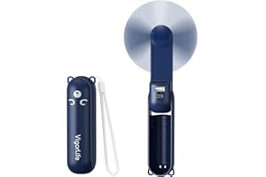 VigorLife Ventilatore Portatile 3 in 1,Mini ventilatore pieghevole Ricaricabile,3 Velocità Ventilatore Silenzioso con Alimentatore Mobile,Alimentata tramite USB,per Esterni,Viaggi,Ufficio (Blu Navy)