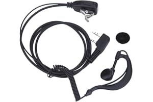 DOMYBESTSHOP Domybest Écouteur Talkie Walkie 2 Broches Oreillette avec Microphone pour Talkie Walkie BAOFENG UV5R Kenwood