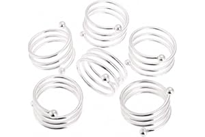 Ulalaza 6PCS Napkin Rings Metal Napkin Holder For Weddings Christmas Dinner Parties Holidays Indoor/Outdoor Parties Daily Use Handmade Decoration Dining Table
