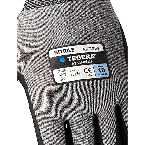 Ejendals Synthetikhandschuh Tegera 884, Größe 9, 1 Stück, schwarz / grau, 884-9 - 2