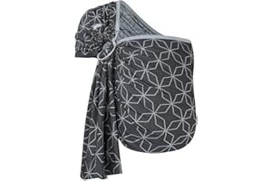 Hoppediz Ring-Sling, Porte-bébé pour les Nouveau-nés et Bébés, Écharpe de portage avec deux anneaux en aluminium, 0-36 mois, 3-20 kg, Malmö aqua