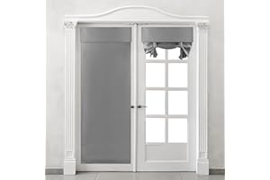 CTDMJ Door Curtain for Living Room, 1 Panel Blackout Curtains Bedroom Thermal Curtains French Door Curtains Windproof Curtain No Drilling Portable Tie Up Shades Window, 26x69-Inch, Grey