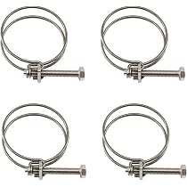 Edelstahl Schlauchschellen 304 – 4 Stück, Verstellbar Für 22-25 Mm Schläuche, Doppelte Drahtwicklung, Rostfrei