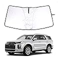 Front Windshield Sunshade for Hyundai Palisade 2020-2024, Front Window Sun Shade, Foldable Reflective Sun Visor, Screen Shield Cover UV Blocker Protector HeatShield Keeps Your Vehicle Cool (White)